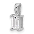14k White Gold 3/4 carat Lab Grown Diamond VS+ F+ Emerald Complete Four Prong Pendant - Birthstone Company
