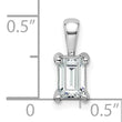 14k White Gold 3/4 carat Lab Grown Diamond VS+ F+ Emerald Complete Four Prong Pendant - Birthstone Company