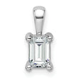 14k White Gold 3/4 carat Lab Grown Diamond VS+ F+ Emerald Complete Four Prong Pendant - Birthstone Company