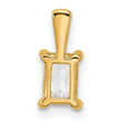 14k 3/4 carat Lab Grown Diamond VS+ F+ Emerald Complete Four Prong Pendant - Birthstone Company