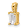 14k 3/4 carat Lab Grown Diamond VS+ F+ Emerald Complete Four Prong Pendant - Birthstone Company