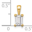14k 3/4 carat Lab Grown Diamond VS+ F+ Emerald Complete Four Prong Pendant - Birthstone Company