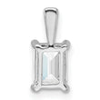14k White Gold 1 carat Certified Lab Grown Diamond VS/SI+ G+ Emerald Complete Four Prong Pendant - Birthstone Company