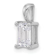 14k White Gold 1 carat Certified Lab Grown Diamond VS/SI+ G+ Emerald Complete Four Prong Pendant - Birthstone Company