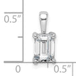 14k White Gold 1 carat Certified Lab Grown Diamond VS/SI+ G+ Emerald Complete Four Prong Pendant - Birthstone Company