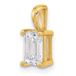 14k 1 carat Lab Grown Diamond VS+ F+ Emerald Complete Four Prong Pendant - Birthstone Company
