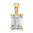 14k 1 carat Lab Grown Diamond VS+ F+ Emerald Complete Four Prong Pendant - Birthstone Company