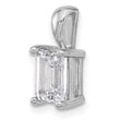 14k White Gold 1 1/2 carat Certified Lab Grown Diamond VS+ F+ Emerald Complete Four Prong Pendant - Birthstone Company