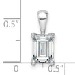 14k White Gold 1 1/2 carat Certified Lab Grown Diamond VS+ F+ Emerald Complete Four Prong Pendant - Birthstone Company