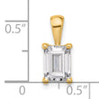 14k 1 1/2 carat Certified Lab Grown Diamond VS+ F+ Emerald Complete Four Prong Pendant - Birthstone Company