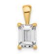 14k 1 1/2 carat Lab Grown Diamond VS/SI+ G+ Emerald Complete Four Prong Pendant - Birthstone Company
