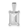 14k White Gold 2 carat Lab Grown Diamond VS+ F+ Emerald Complete Four Prong Pendant - Birthstone Company