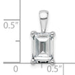 14k White Gold 2 carat Lab Grown Diamond VS+ F+ Emerald Complete Four Prong Pendant - Birthstone Company