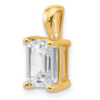 14k 2 carat Lab Grown Diamond VS+ F+ Emerald Complete Four Prong Pendant - Birthstone Company
