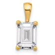 14k 2 carat Lab Grown Diamond VS+ F+ Emerald Complete Four Prong Pendant - Birthstone Company