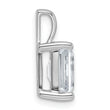 14k White Gold 2 1/2 carat Certified Lab Grown Diamond VS/SI+ G+ Emerald Complete Four Prong Pendant - Birthstone Company