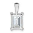 14k White Gold 2 1/2 carat Lab Grown Diamond VS+ F+ Emerald Complete Four Prong Pendant - Birthstone Company