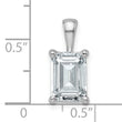 14k White Gold 2 1/2 carat Certified Lab Grown Diamond VS/SI+ G+ Emerald Complete Four Prong Pendant - Birthstone Company