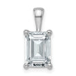 14k White Gold 2 1/2 carat Certified Lab Grown Diamond VS/SI+ G+ Emerald Complete Four Prong Pendant - Birthstone Company