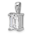 14k White Gold 3 carat Lab Grown Diamond VS/SI+ G+ Emerald Complete Four Prong Pendant - Birthstone Company