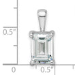 14k White Gold 3 carat Lab Grown Diamond VS/SI+ G+ Emerald Complete Four Prong Pendant - Birthstone Company