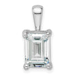 14k White Gold 3 carat Lab Grown Diamond VS/SI+ G+ Emerald Complete Four Prong Pendant - Birthstone Company
