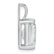14k White Gold 4 carat Lab Grown Diamond VS/SI+ G+ Emerald Complete Four Prong Pendant - Birthstone Company