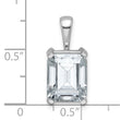 14k White Gold 4 carat Lab Grown Diamond VS/SI+ G+ Emerald Complete Four Prong Pendant - Birthstone Company
