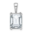 14k White Gold 4 carat Certified Lab Grown Diamond VS+ F+ Emerald Complete Four Prong Pendant - Birthstone Company