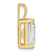14k 4 carat Lab Grown Diamond VS+ F+ Emerald Complete Four Prong Pendant - Birthstone Company