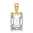 14k 4 carat Lab Grown Diamond VS+ F+ Emerald Complete Four Prong Pendant - Birthstone Company