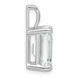 14k White Gold 5 carat Lab Grown Diamond VS+ F+ Emerald Complete Four Prong Pendant - Birthstone Company