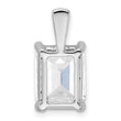 14k White Gold 5 carat Lab Grown Diamond VS+ F+ Emerald Complete Four Prong Pendant - Birthstone Company