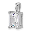14k White Gold 5 carat Lab Grown Diamond VS+ F+ Emerald Complete Four Prong Pendant - Birthstone Company