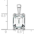 14k White Gold 5 carat Lab Grown Diamond VS+ F+ Emerald Complete Four Prong Pendant - Birthstone Company