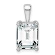 14k White Gold 5 carat Lab Grown Diamond VS+ F+ Emerald Complete Four Prong Pendant - Birthstone Company