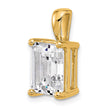 14k 5 carat Lab Grown Diamond VS/SI+ G+ Emerald Complete Four Prong Pendant - Birthstone Company