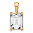14k 5 carat Lab Grown Diamond VS/SI+ G+ Emerald Complete Four Prong Pendant - Birthstone Company
