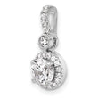 14k White Gold 1 carat Lab Grown Diamond VS/SI+ G+ Round Complete Halo Pendant - Birthstone Company