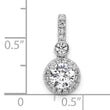 14k White Gold 1 carat Lab Grown Diamond VS/SI+ G+ Round Complete Halo Pendant - Birthstone Company