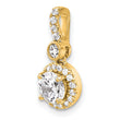 14k 1 carat Lab Grown Diamond VS+ F+ Round Complete Halo Pendant - Birthstone Company