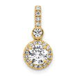 14k 1 carat Lab Grown Diamond VS/SI+ G+ Round Complete Halo Pendant - Birthstone Company