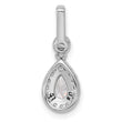 14k White Gold 1 carat Lab Grown Diamond VS+ F+ Pear Complete Halo Pendant - Birthstone Company