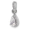 14k White Gold 1 carat Lab Grown Diamond VS+ F+ Pear Complete Halo Pendant - Birthstone Company