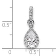 14k White Gold 1 carat Lab Grown Diamond VS+ F+ Pear Complete Halo Pendant - Birthstone Company