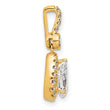 14k 1 carat Lab Grown Diamond VS/SI+ G+ Pear Complete Halo Pendant - Birthstone Company