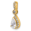 14k 1 carat Lab Grown Diamond VS/SI+ G+ Pear Complete Halo Pendant - Birthstone Company