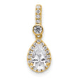 14k 1 carat Lab Grown Diamond VS/SI+ G+ Pear Complete Halo Pendant - Birthstone Company