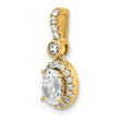 14k 1 carat Lab Grown Diamond VS+ F+ Oval Complete Halo Pendant - Birthstone Company