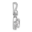 14k White Gold 2 carat Lab Grown Diamond VS/SI+ G+ Oval Complete Halo Pendant - Birthstone Company